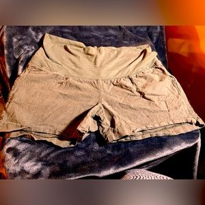 Maternity shorts olive green size medium #AA009